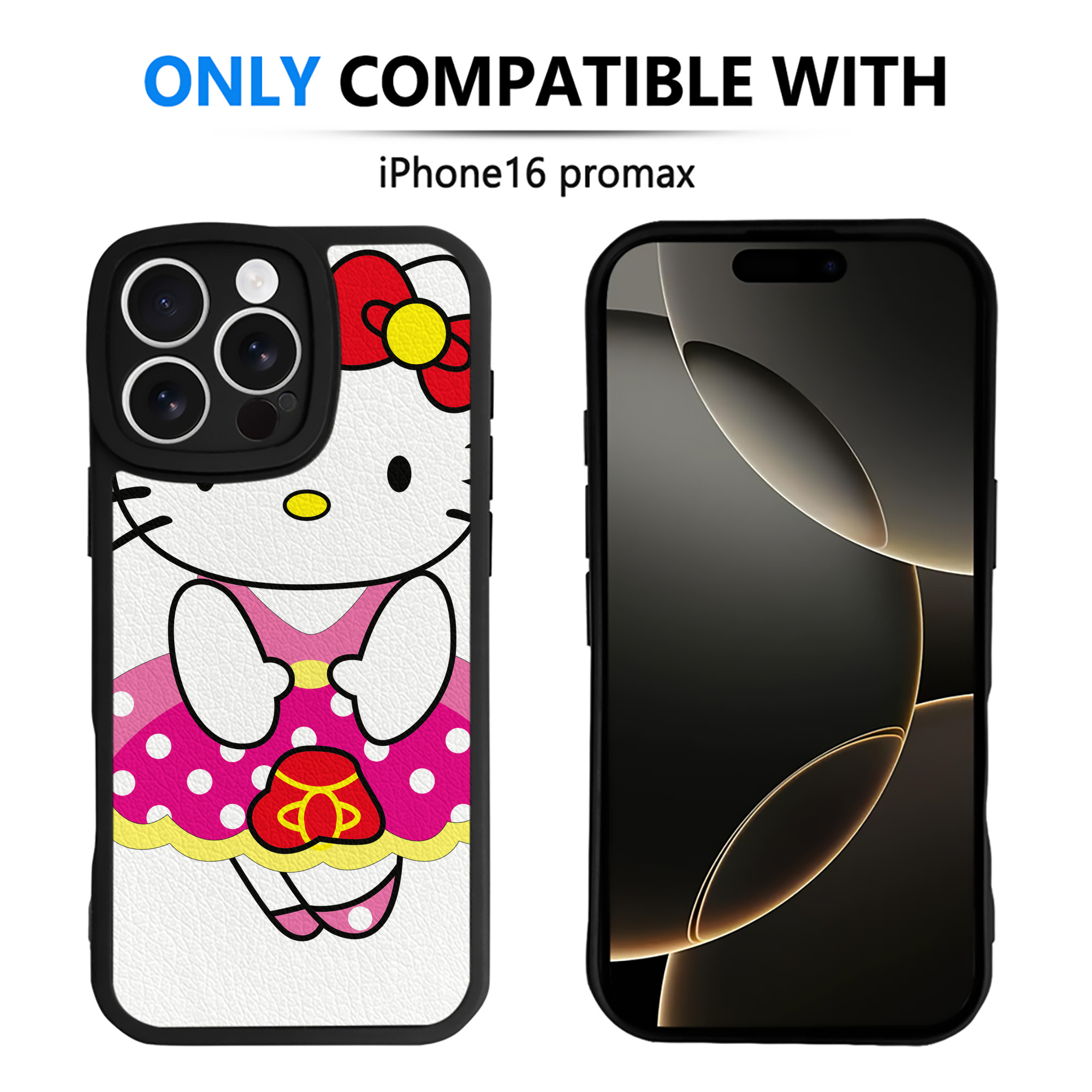 （画像用） Hello Kitty ハローキティ 【iPhone 16シリーズ対応】シリコンスマホケース（レザー調） 材質：シリコン